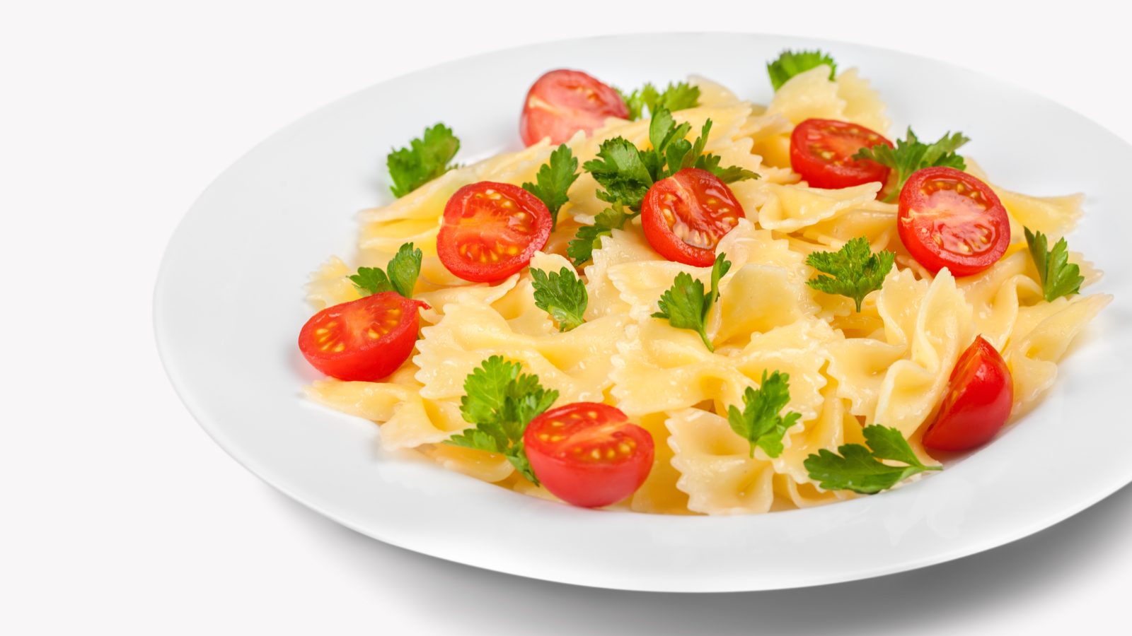 Bean pasta with tomatoes and a light sauce.  A healthy meal idea for diabetes prevention or prediabetes